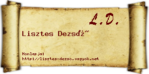 Lisztes Dezső névjegykártya